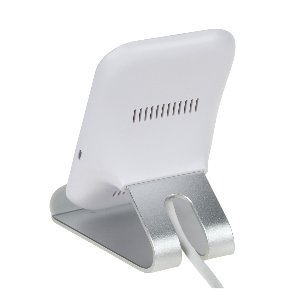 Беспроводное зарядное устройство BY Qi, 15Вт, тканевое покрытие, настольная, белый, арт.№ 916-241