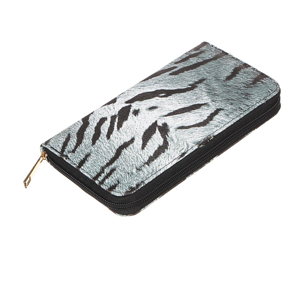 ЮL Кошелек женский на молнии, ПУ, 19х9см, 4 дизайна, КЖ19-10, арт.№ 303-860