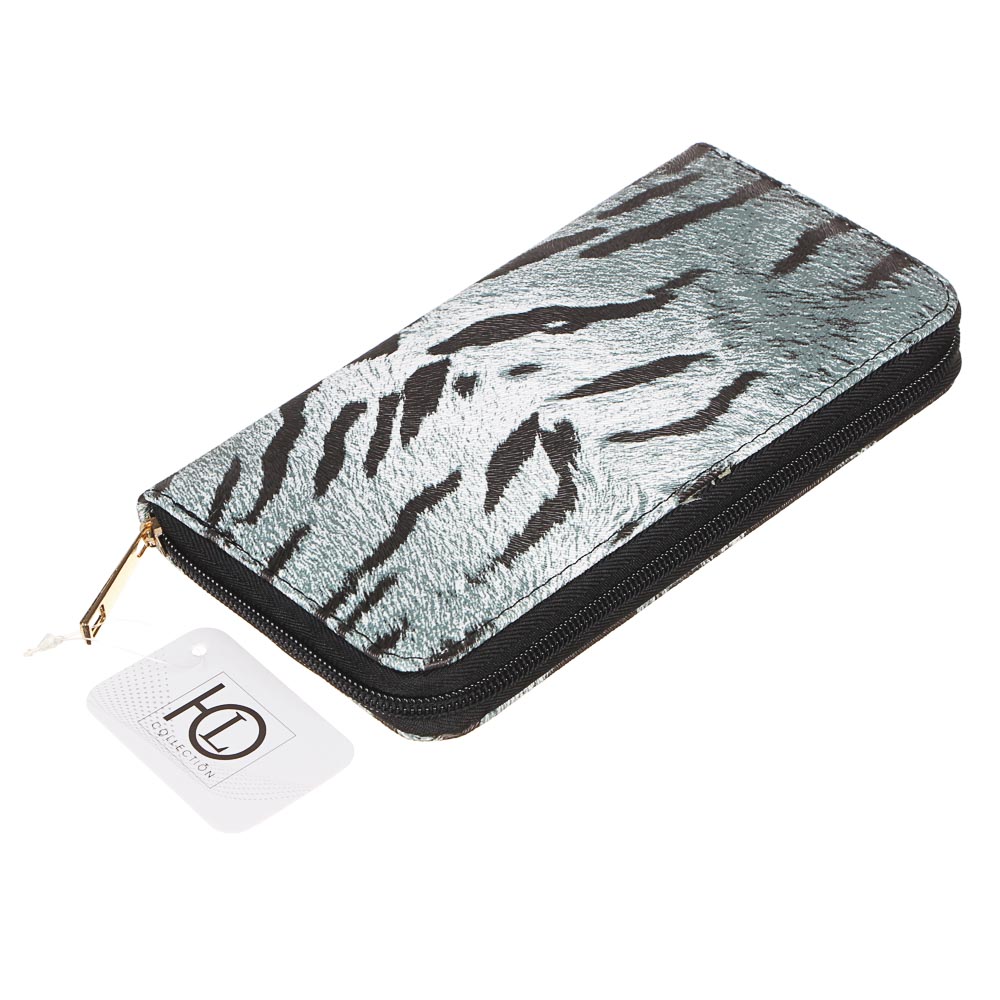 ЮL Кошелек женский на молнии, ПУ, 19х9см, 4 дизайна, КЖ19-10, арт.№ 303-860