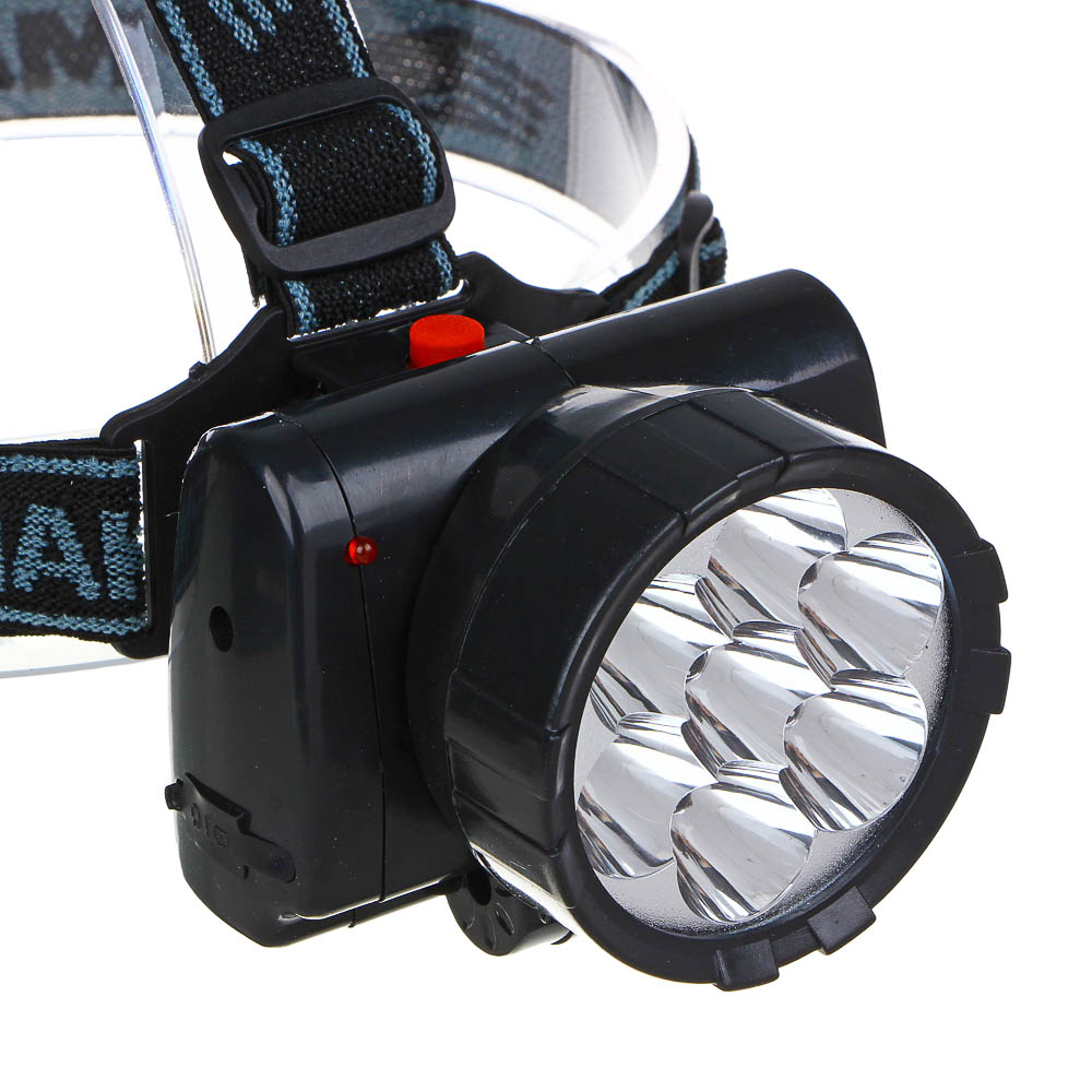 ЕРМАК Фонарь налобный аккумуляторный 7 ярк. LED, шнур 220В, 8,8х7х7,6см, арт.№ 328-048