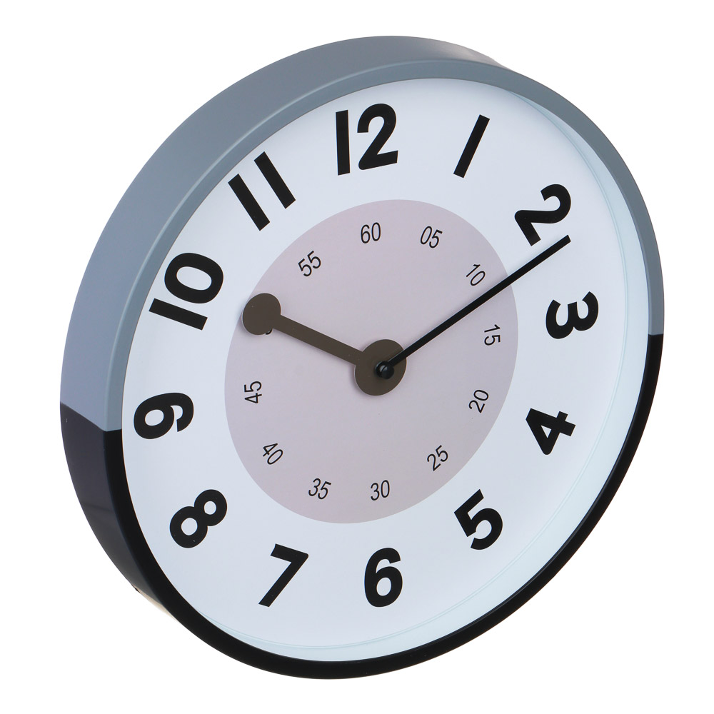 LADECOR CHRONO Часы настенные круглые, пластик, 30,5х30,5х4,5 см, 1xАА, арт.2-24, арт.№ 581-255