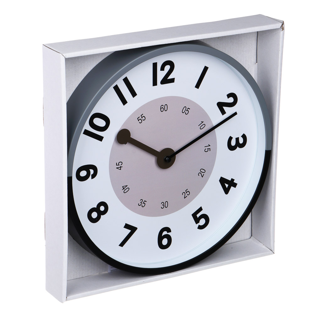 LADECOR CHRONO Часы настенные круглые, пластик, 30,5х30,5х4,5 см, 1xАА, арт.2-24, арт.№ 581-255