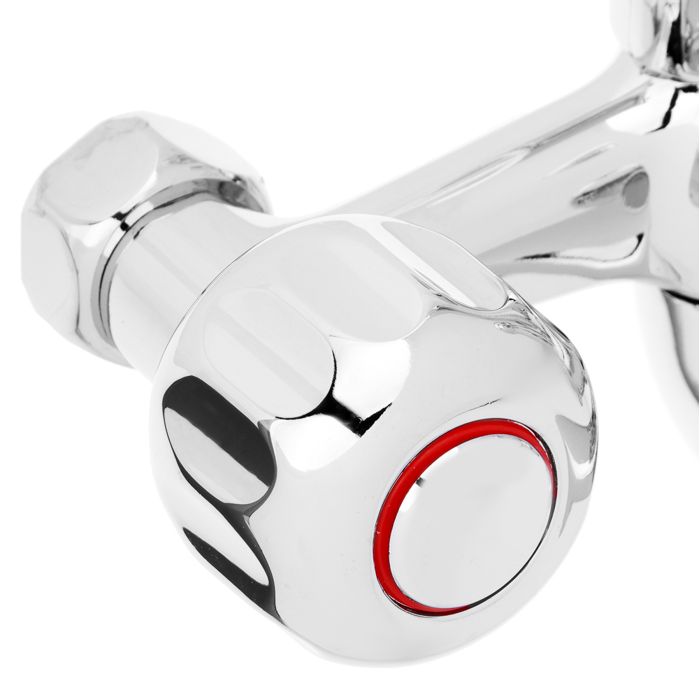 Смеситель Klabb LUX для ванны кор. излив, с душ набором, керам. кран-буксы 1/2, цинк, арт.№ 566-387