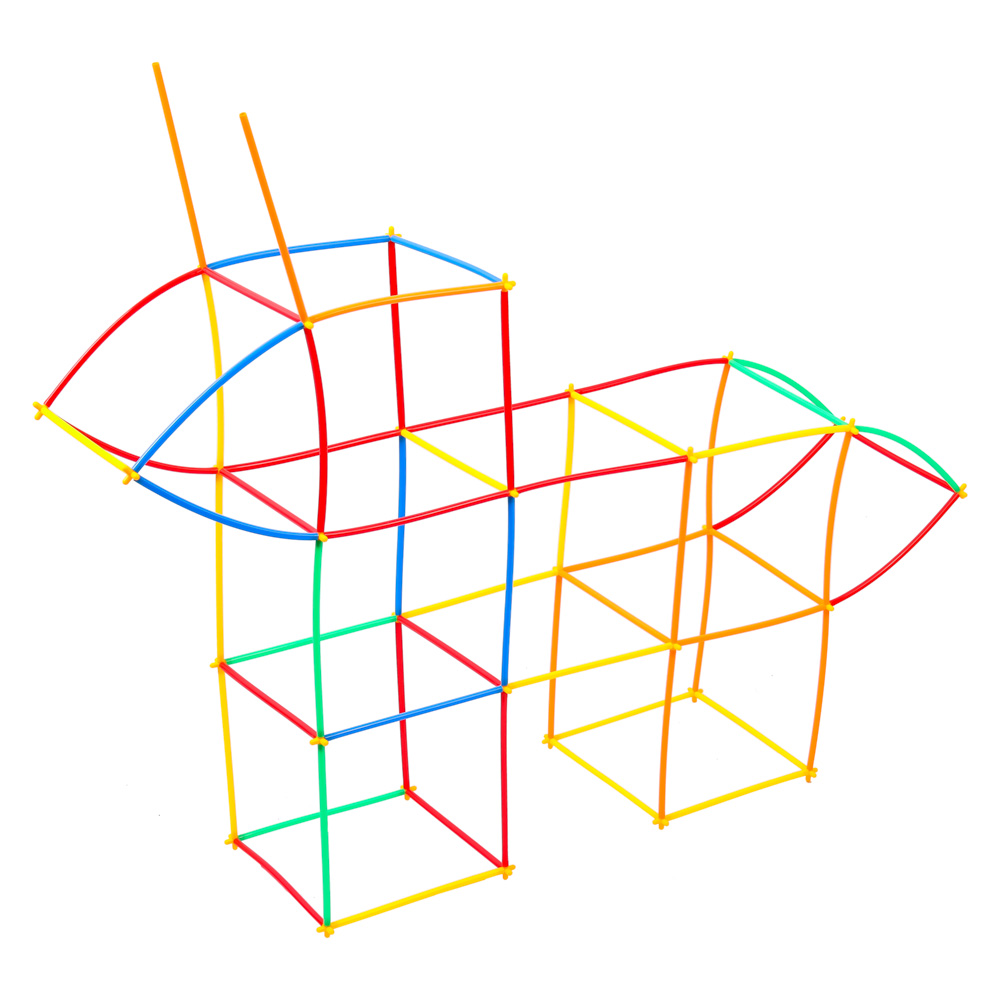 BY Education Конструктор пластиковый "Чудо-палочки", 300 деталей, PE, PP, 28х18х12,5 см, арт.№ 859-072