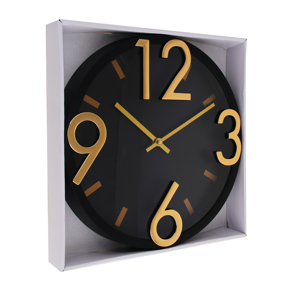 LADECOR CHRONO Часы настенные круглые, пластик, d30 см, 1xAA, цвет черный, арт.06-60, арт.№ 581-346