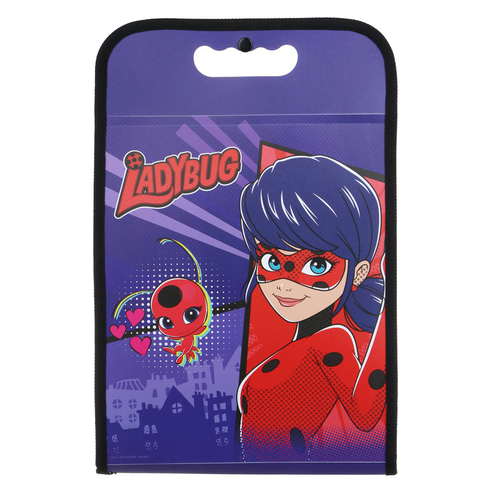 Ледибаг/Супер-Кот Папка-портфель 37,5x24см, для A4, 13отд., расшир., ручка, кнопка, пл., "Кор", 2диз, арт.№ 811-022