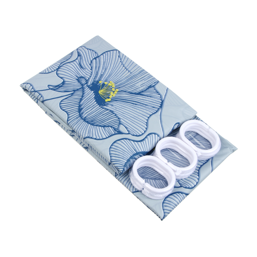 VETTA Шторка для ванной, ПЕВА, 30г/м2, 180x180 см, Цветы, 602, арт.№ 461-602