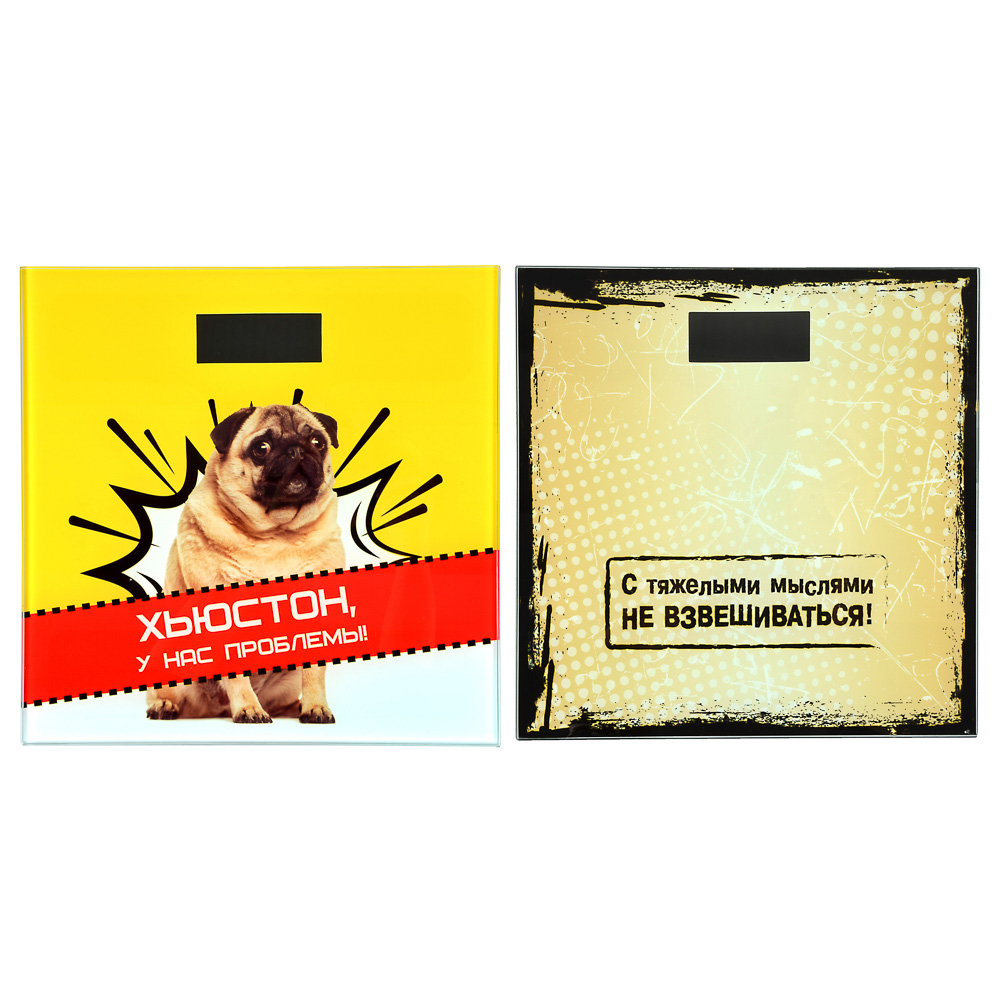 Весы напольные электронные "Юмор", ЖК-дисплей, макс. нагр.до 180кг, 28х28х0,5см, арт.№ 487-044