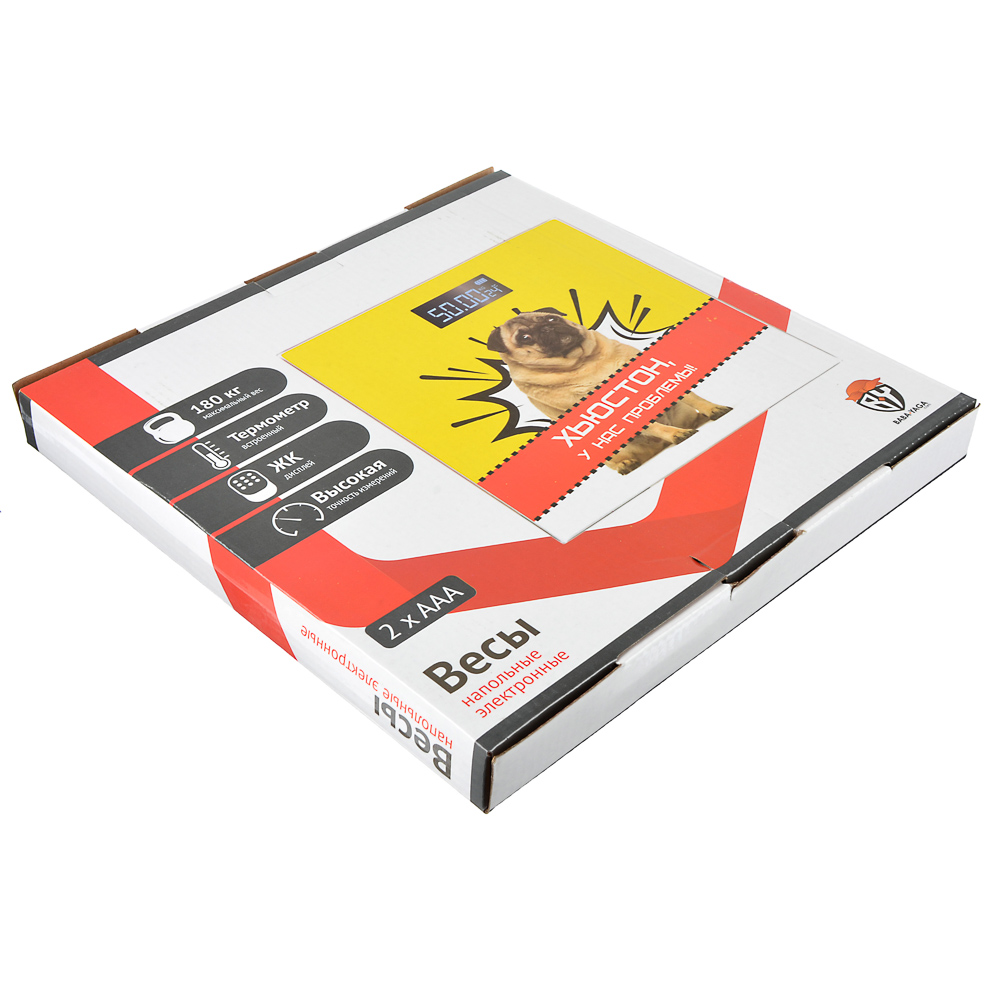 Весы напольные электронные "Юмор", ЖК-дисплей, макс. нагр.до 180кг, 28х28х0,5см, арт.№ 487-044