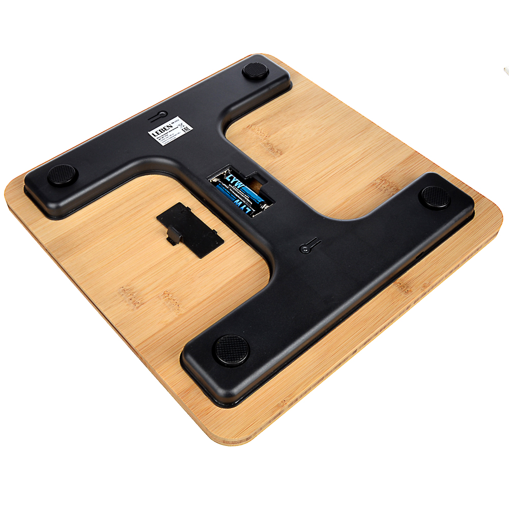 LEBEN Весы напольные электронные, ЖК-дисплей, макс. нагр.до 180кг, 28х28х0,5см, "Паркет", арт.№ 487-056