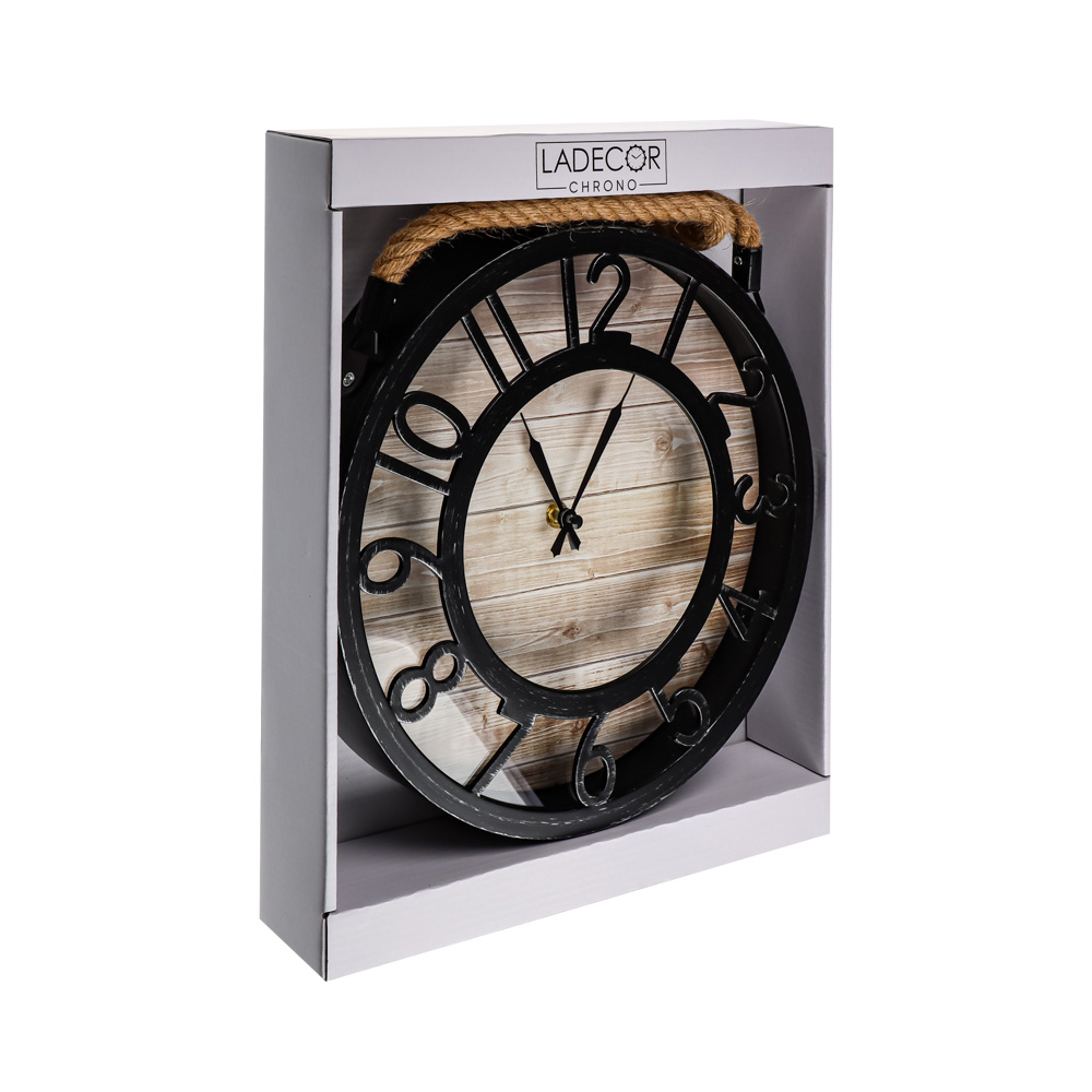 LADECOR CHRONO Часы настенные с веревочной вешалкой, пластик, 30см, ЧН-31, арт.№ 581-140