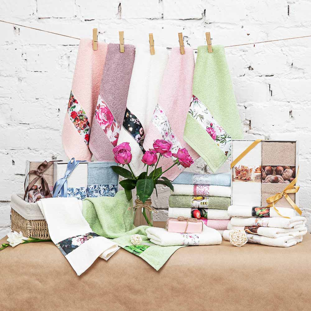 PROVANCE Комплект полотенец подарочных 2шт, "Праздник", 100% хлопок, 30х50см, 340гр/м, арт.№ 420-013