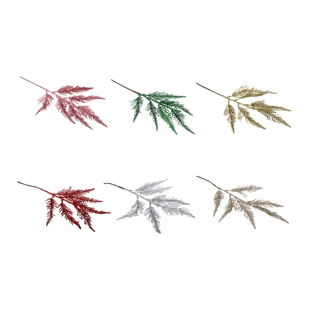 СНОУ БУМ Ветка 35 см, металл, пластик, глиттер, ассортимент цветов, 6 цветов, арт.№ 353-506