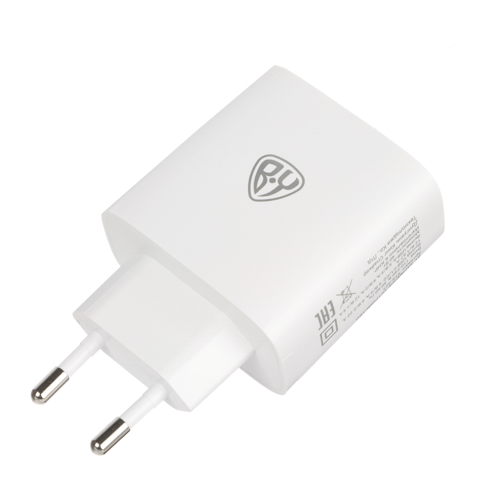 Сетевое зарядное устройство BY Smart 40Вт,2*USB-C, 1*USB-A, QC,PD,PPS,110-240В,50-60Гц,пластик,белый, арт.№ 916-321