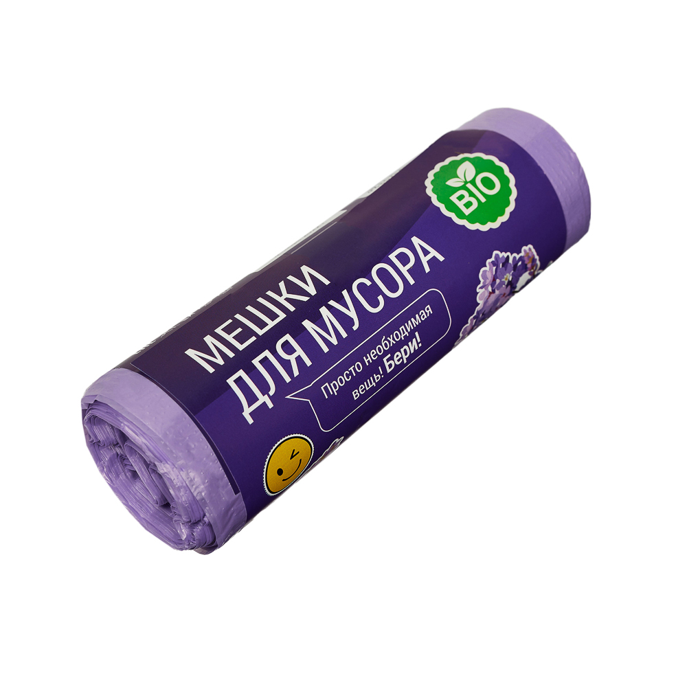 ВСЁГАЗИН Мешки для мусора БИО 20 шт, 30л, 4 аромата (ваниль, клубника, лимон, лаванда), арт.№ 449-090