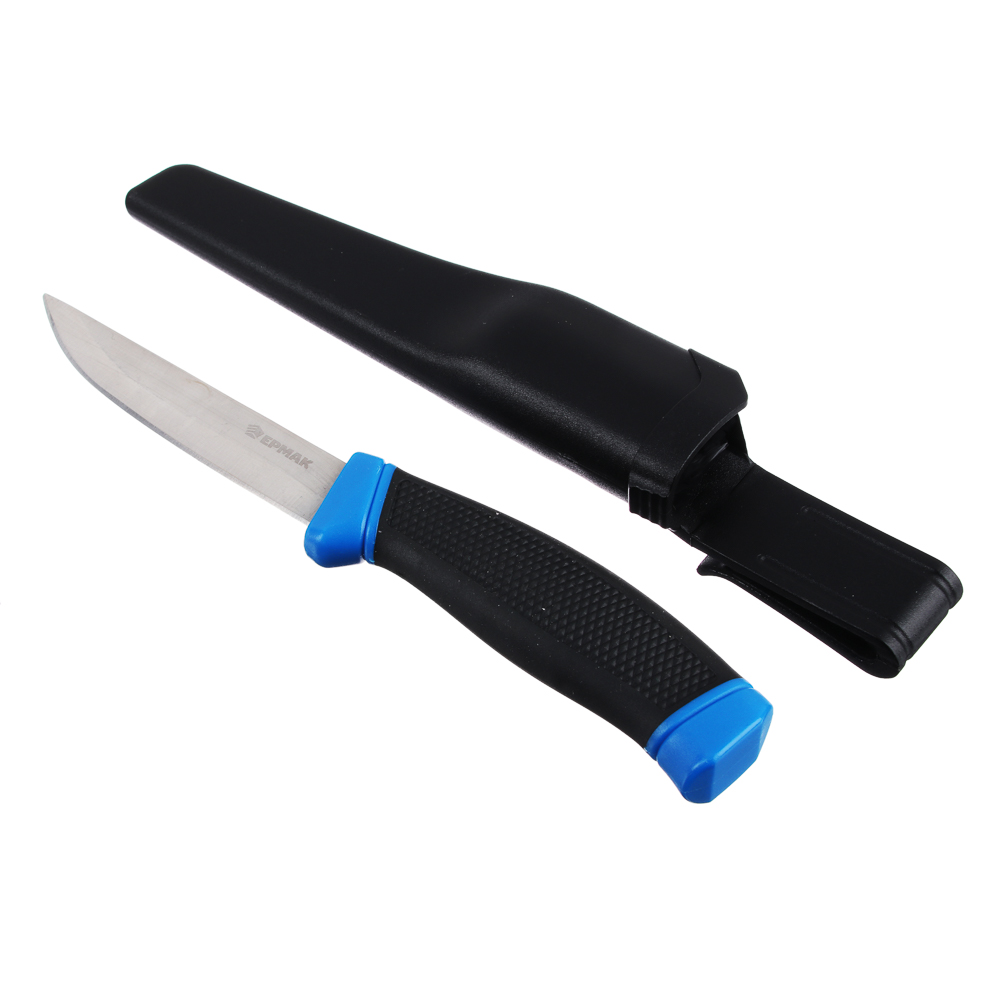 Нож универсальный для рыбалки и туризма c ножнами тм ЕРМАК, 21,5см, нерж. сталь, пластик, арт.№ 118-148
