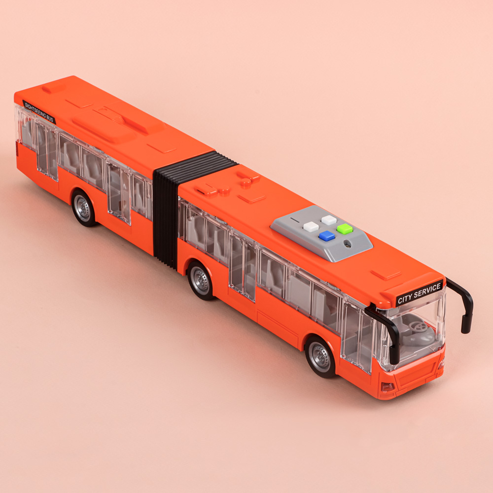 ИГРОЛЕНД Городской транспорт, свет, звук, инерция, двери откр, 3хLR44, ABS, 48х16,5х11,5см, 3 диз, арт.№ 292-217