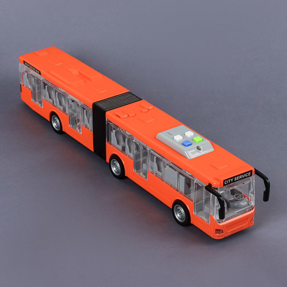 ИГРОЛЕНД Городской транспорт, свет, звук, инерция, двери откр, 3хLR44, ABS, 48х16,5х11,5см, 3 диз, арт.№ 292-217