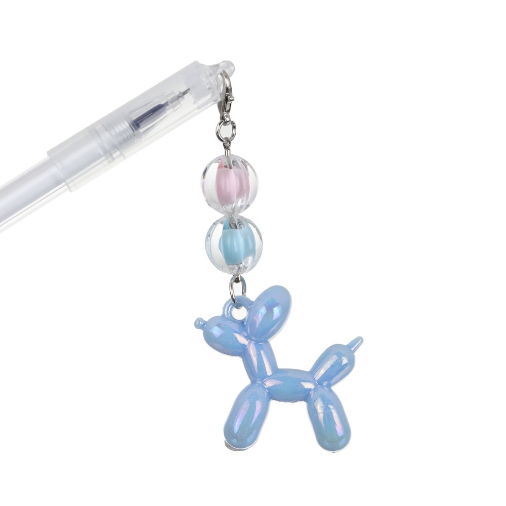 Ручка гелевая синяя 0,5мм, с подвеской "Balloon Dog", микс, арт.№ 591-375