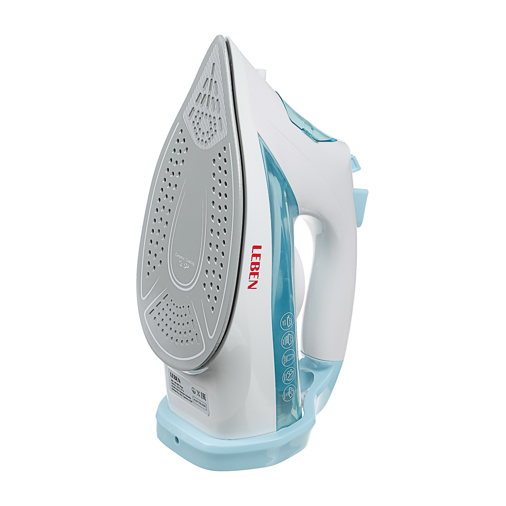 LEBEN Утюг 2600ВТ керам, антинакипь антикапля шнур 2,2м, бел, арт.№ 249-059