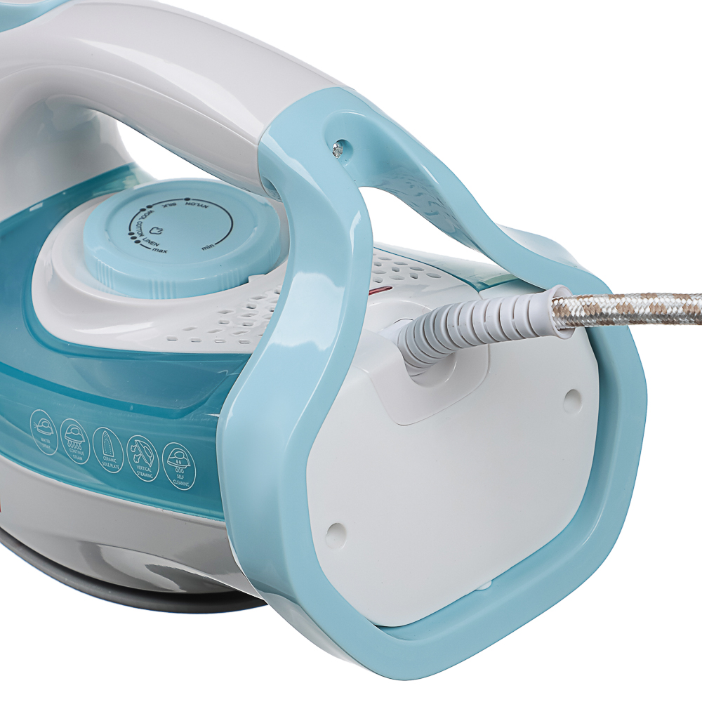 LEBEN Утюг 2600ВТ керам, антинакипь антикапля шнур 2,2м, бел, арт.№ 249-059