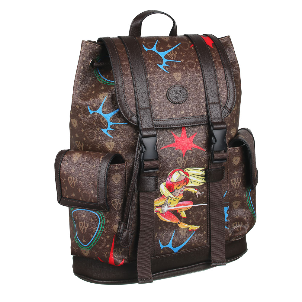 BY Рюкзак подростковый 44х34,5х12,5см "Заря", 1 отд., 2 карм., иск.кожа, арт.№ 254-444