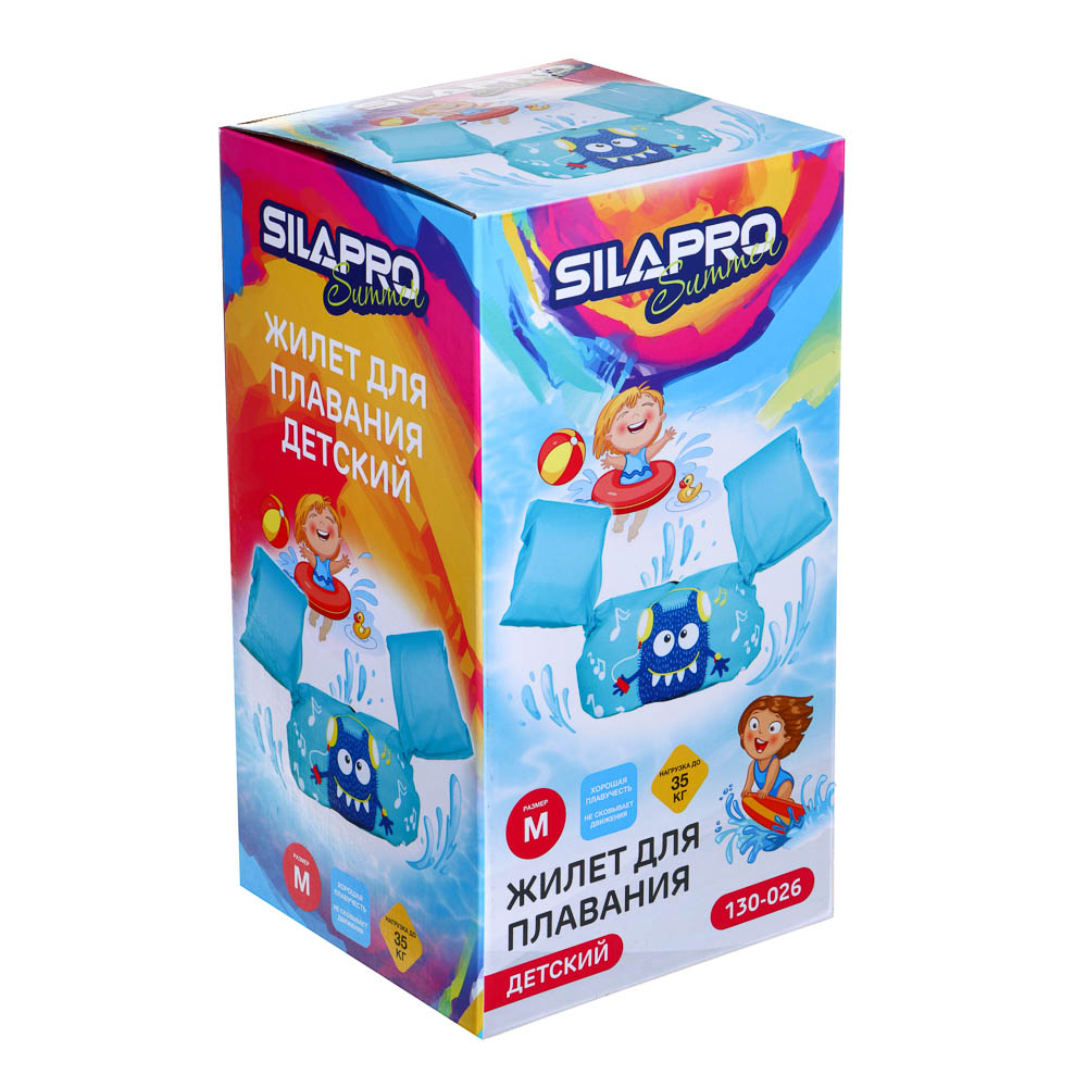 SILAPRO Жилет для плавания, детский, размер М, оксфорд, пенопласт, арт.№ 130-026