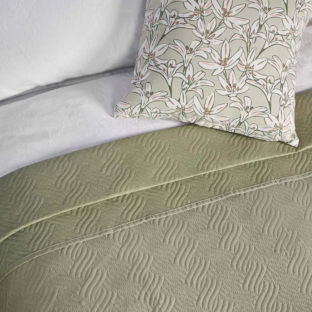 PROVANCE Эвкалипт Покрывало стеганое 180х200см, 100% полиэстер, зеленый, арт.№ 486-011