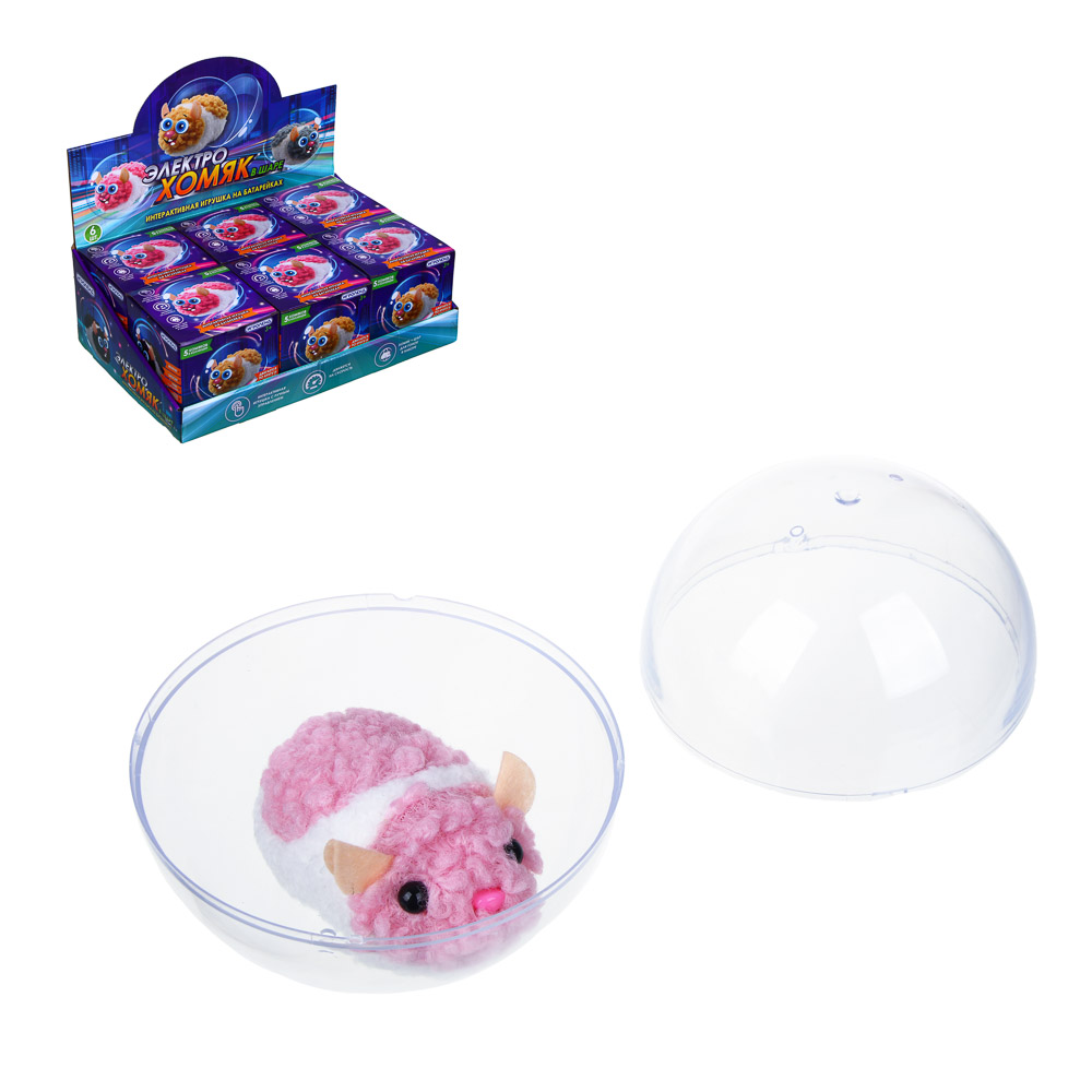 ИГРОЛЕНД Игрушка интерактивная-сюрприз "Электро-хомяки", 1хААА, пластик, полиэстер, 5 дизайнов, арт.№ 272-766