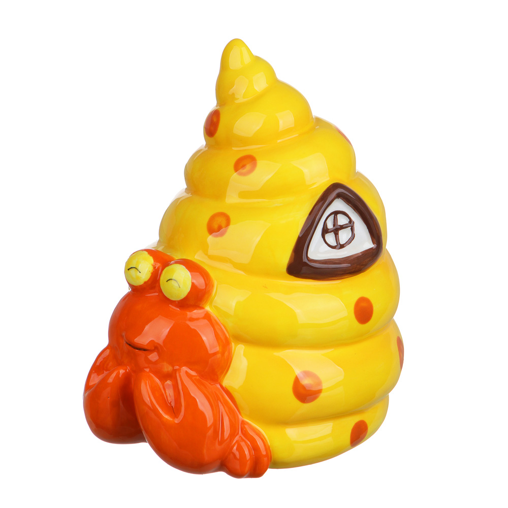 РЫЖИЙ Копилка Крабик, 13,5x11x14,8 см, керамика, цвет желтый, арт.№ 511-308