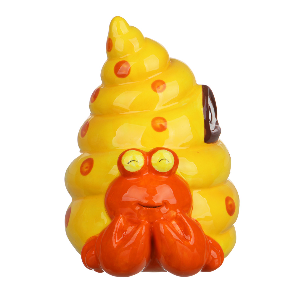 РЫЖИЙ Копилка Крабик, 13,5x11x14,8 см, керамика, цвет желтый, арт.№ 511-308