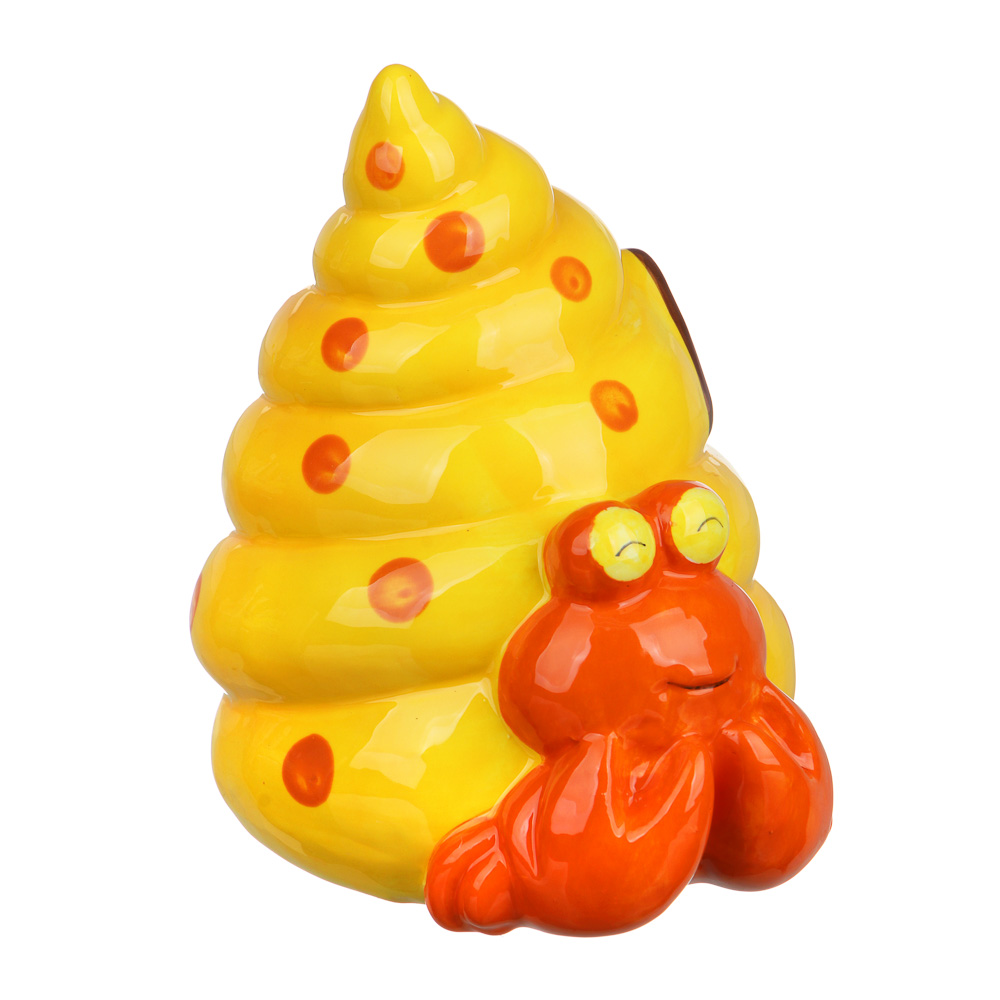 РЫЖИЙ Копилка Крабик, 13,5x11x14,8 см, керамика, цвет желтый, арт.№ 511-308