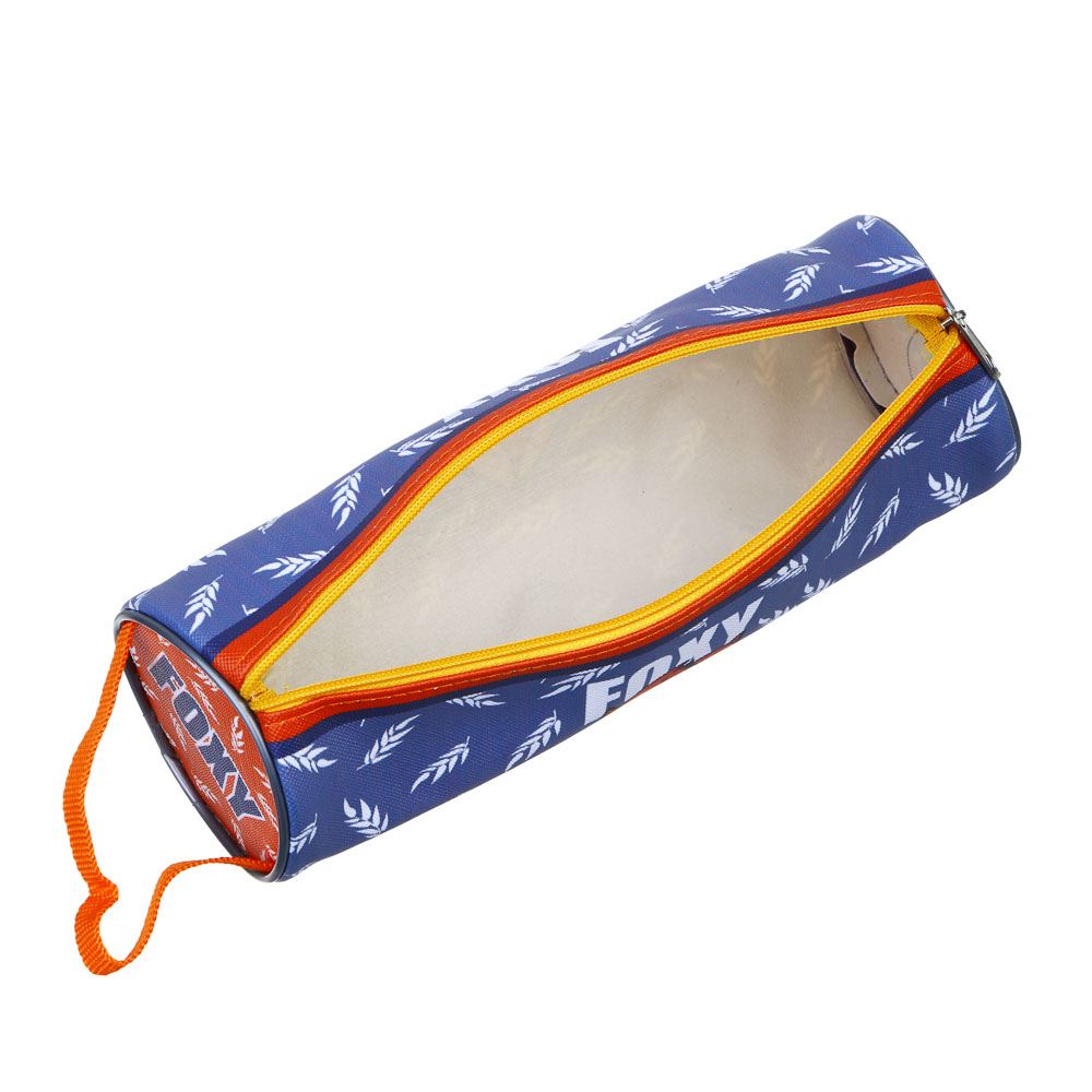 ФОКСИ Пенал мягкий круглый, 21х7х7см, ПВХ, с ручкой, с антисминаемым вкладышем, арт.№ 238-367