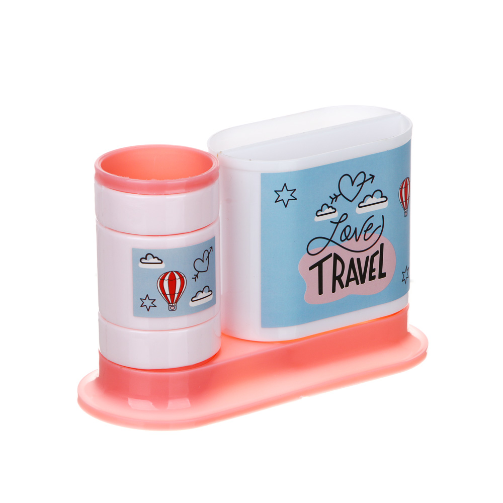 ТРЕВЕЛ Органайзер канц. 4 отд., 7 пр.:(ножн., 2 кар., точилка, трафарет, линейка, подст.), пл., арт.№ 234-053