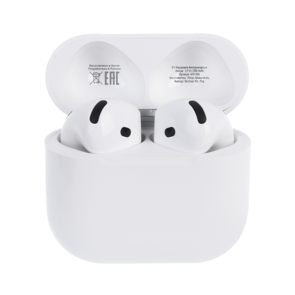 Наушники беспроводные TWS BY Space Pods 4, вкладыши, 25/200мАч, BT 5.4, белый, арт.№ 410-288