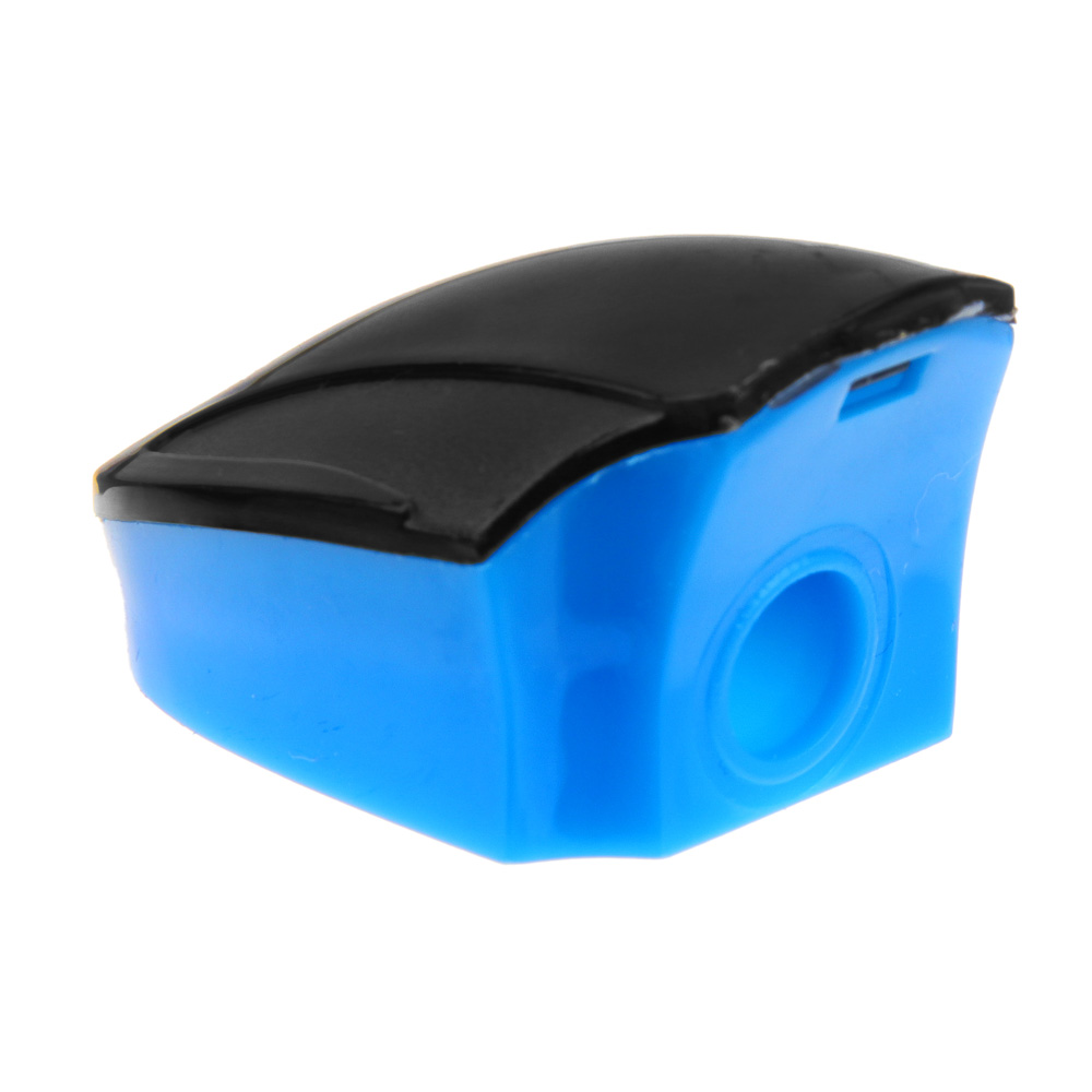 Точилка пластиковая с контейнером, тонированная крышка, 1 отверстие, 4 цвета корпуса, 4,3х2,9х2,3 см, арт.№ 607-034