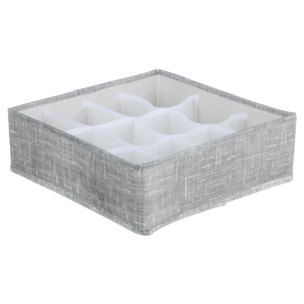 VETTA ЛЁН Кофр для мелочей, 30х30х10см, полиэстер,серый, арт.№ 457-552