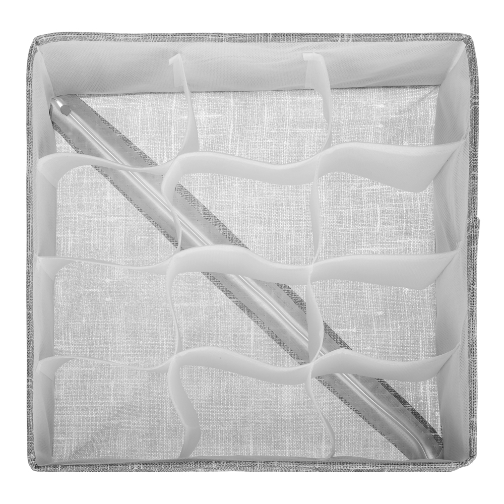 VETTA ЛЁН Кофр для мелочей, 30х30х10см, полиэстер,серый, арт.№ 457-552