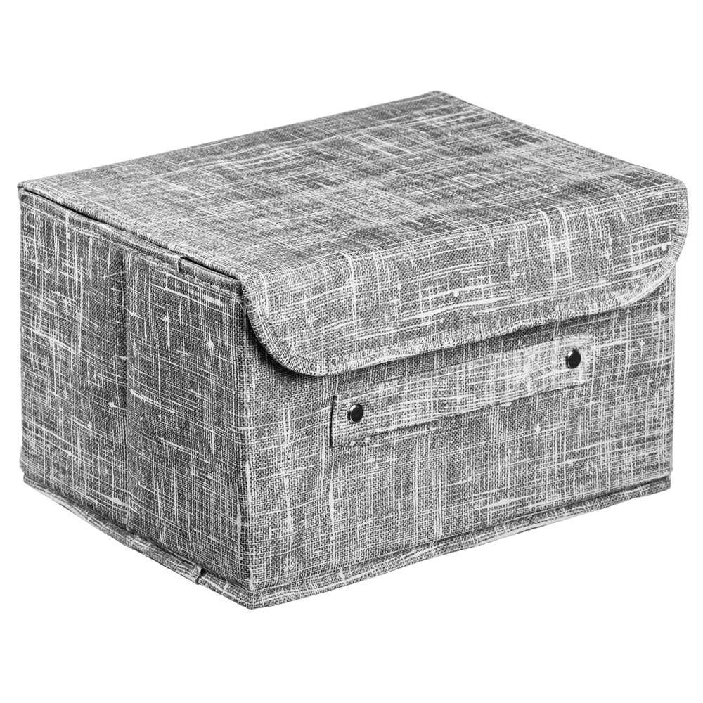 VETTA ЛЁН Кофр для хранения с крышкой, 26х20х15см, полиэстер,серый, арт.№ 457-548