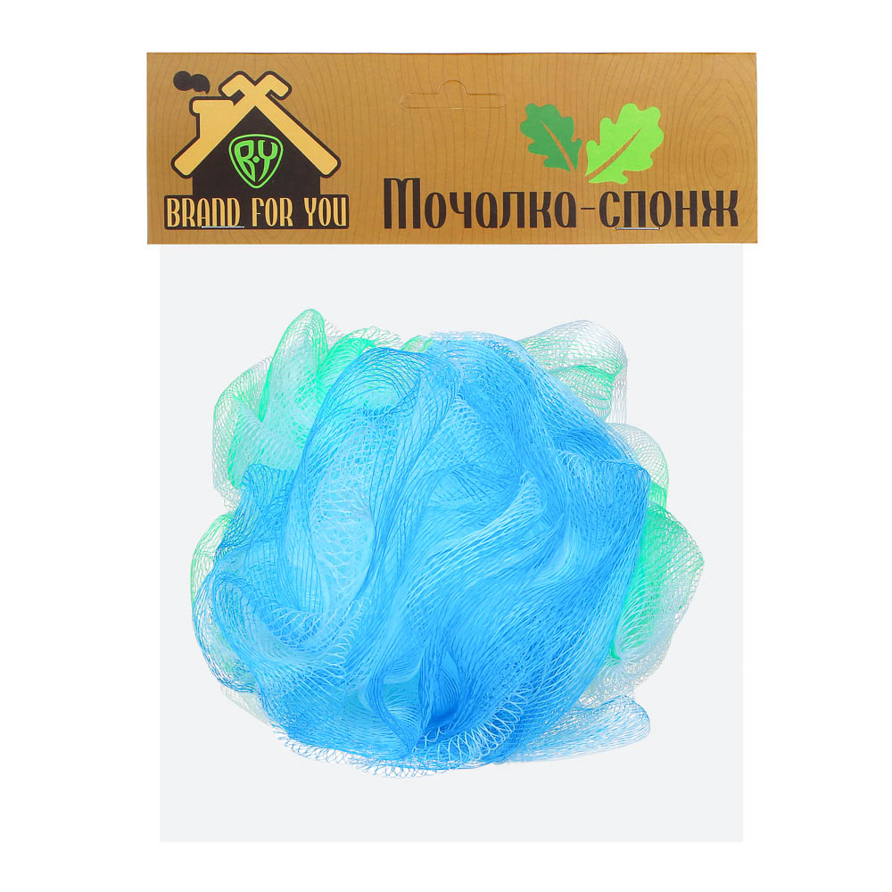 Мочалка-спонж "Шар", трехцветная 40гр, 4 цвета, арт.№ 361-012