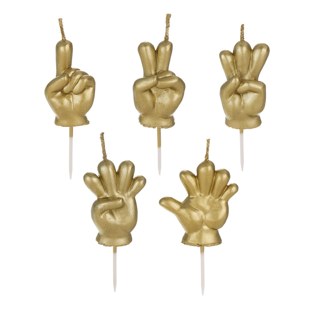 Свеча для торта тм Fntastic 5 см, форма пальцев, парафин, 5 дизайнов, арт.№ 506-282