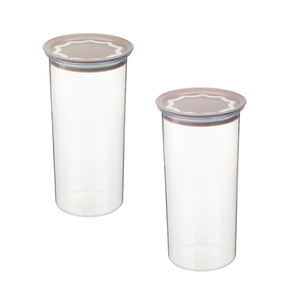 Банка круглая с вакуумной крышкой для сыпучих продуктов 1,4л, D-11,4см, H-22,5см, пластик, 2 цвета, арт.№ 861-478