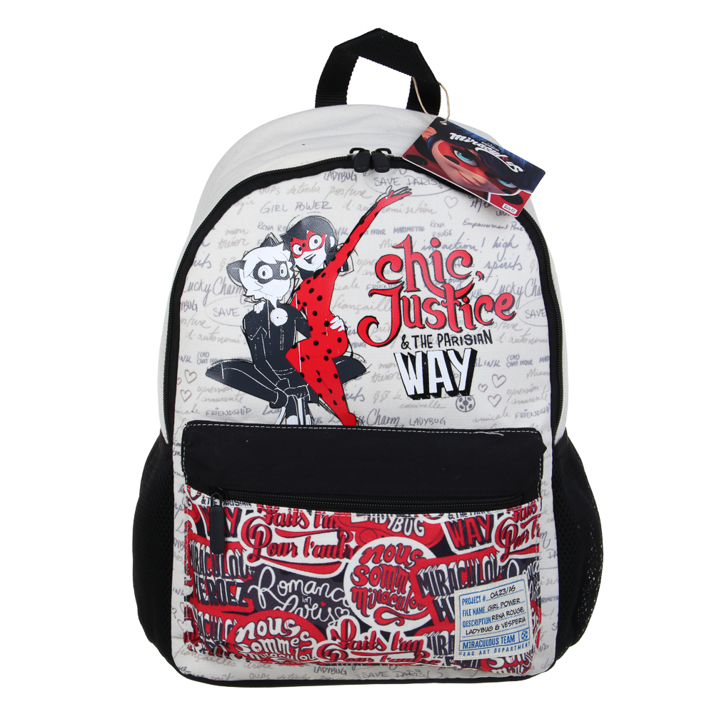 Ледибаг Рюкзак подростковый 40х30х15см, 1 отд., 3 карм., уплотненные лямки, "Скетч", арт.№ 811-024