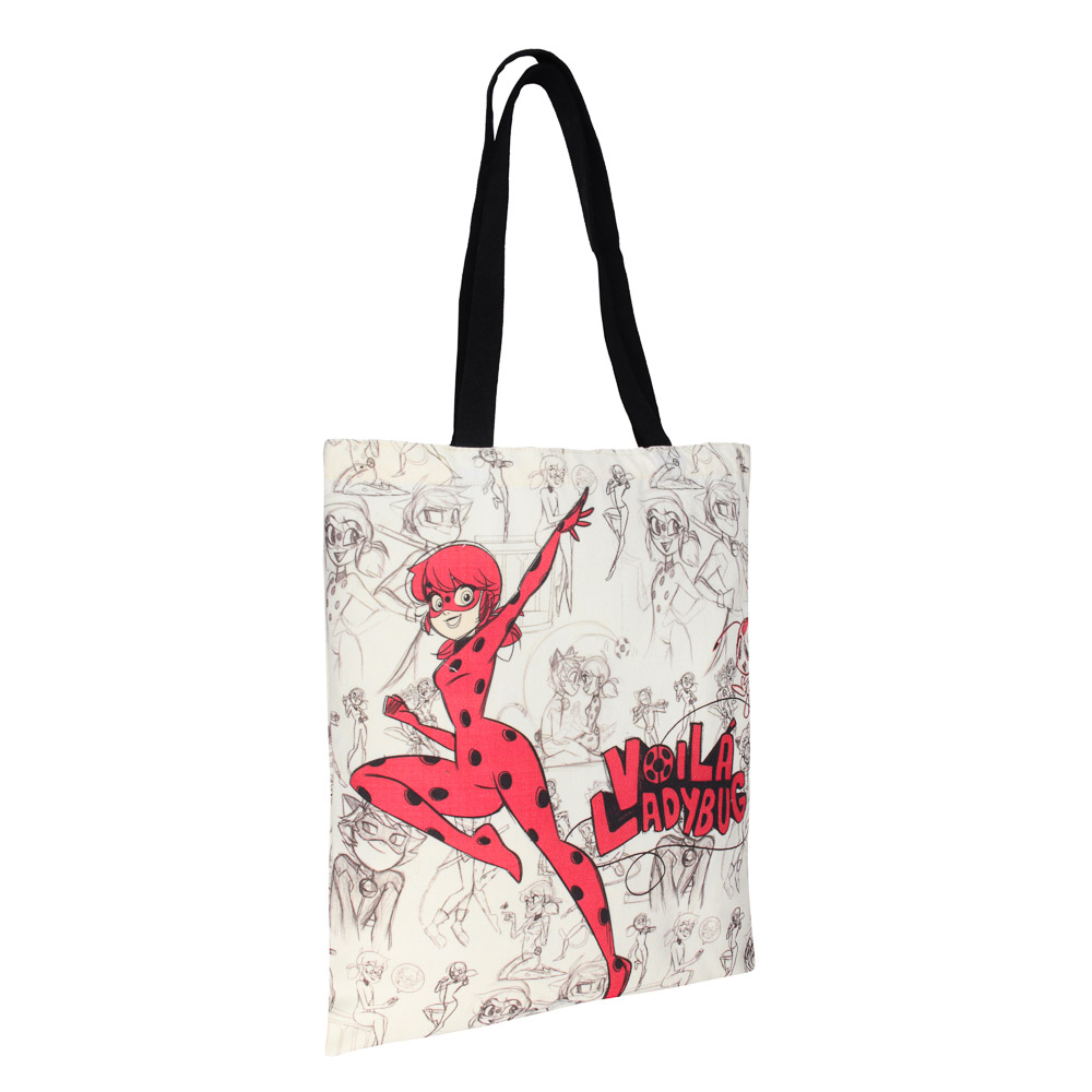 Ледибаг Сумка-шоппер, 38x42см, внутр.карман, ручки 58 см, ПЭ под ткань, серия "Скетч", арт.№ 811-025