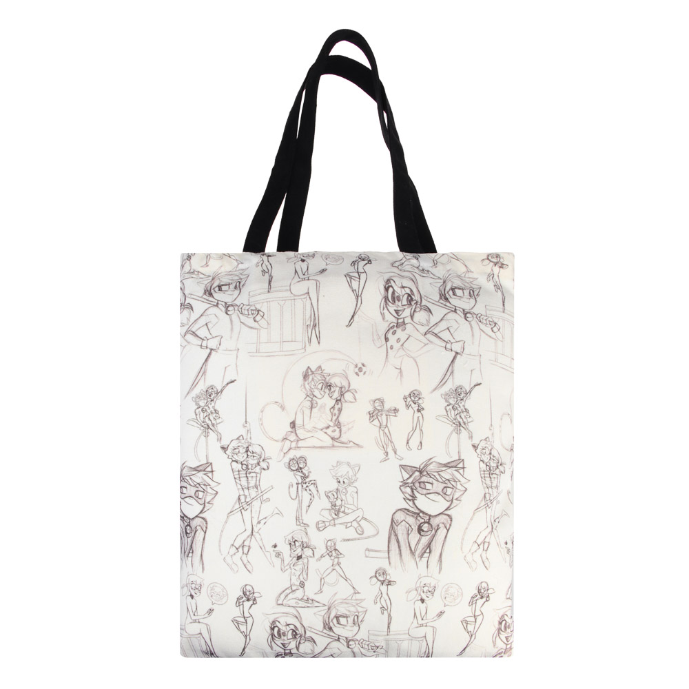 Ледибаг Сумка-шоппер, 38x42см, внутр.карман, ручки 58 см, ПЭ под ткань, серия "Скетч", арт.№ 811-025