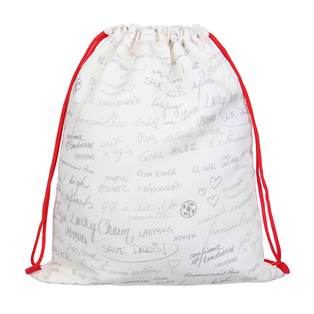 Ледибаг Мешок для обуви ПРЕМИУМ, 47х39см, плотный матер., 2-сторон., толстая веревка, "Скетч", арт.№ 811-027