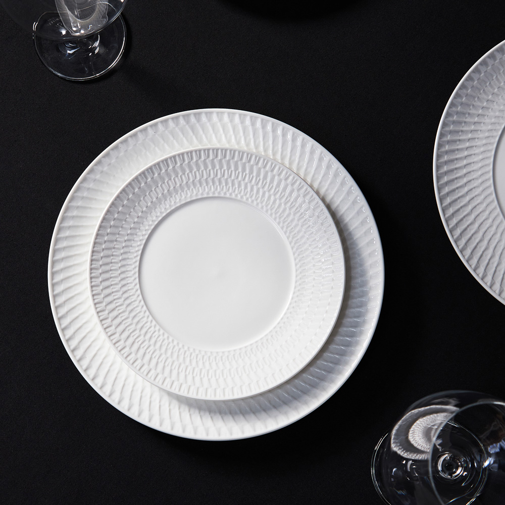 BY COLLECTION White Line Тарелка десертная, 20см, фарфор, рельеф, арт.№ 820-811