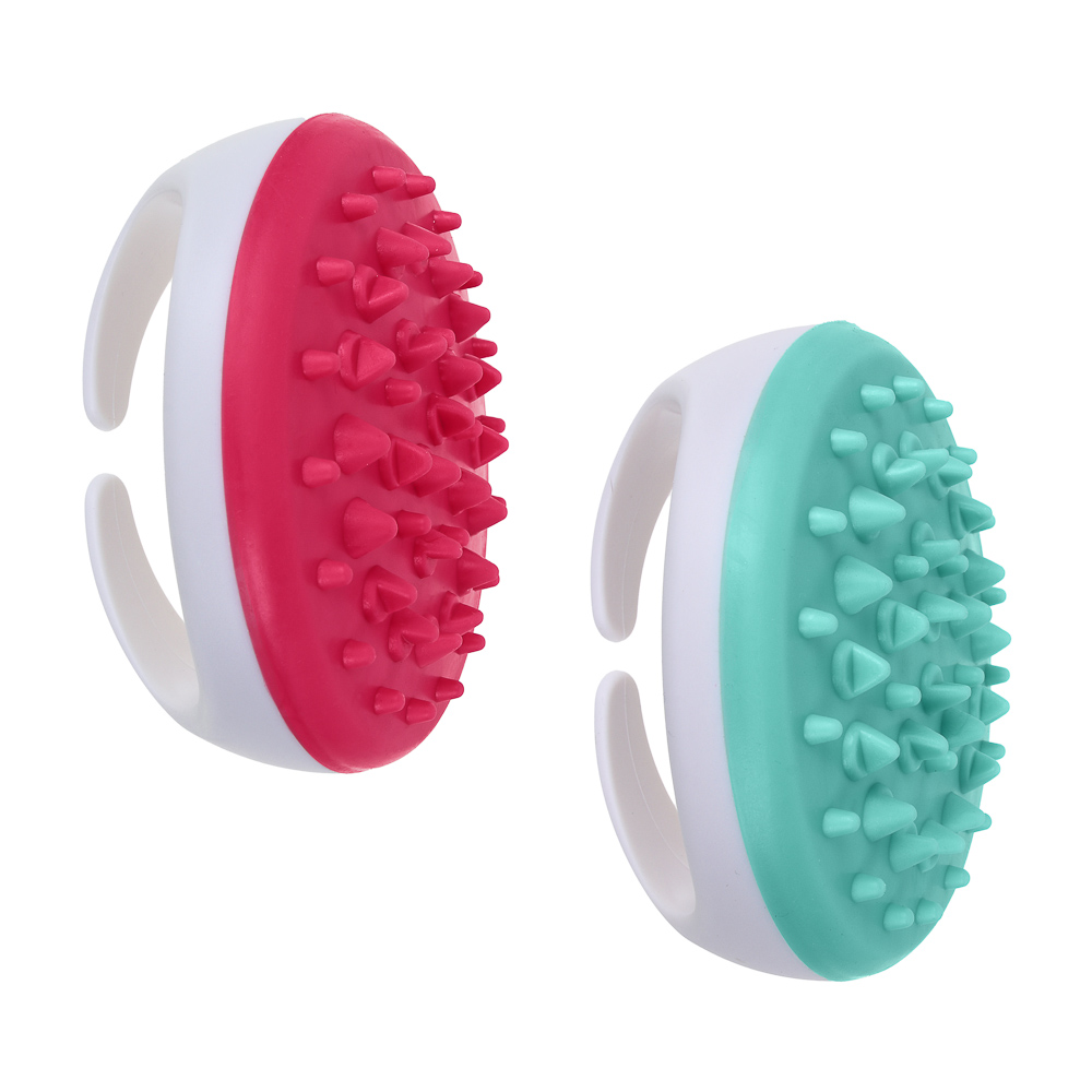 BY Массажёр для тела, силикон, пластик, 11x6см, 2 цвета, арт.№ 361-130