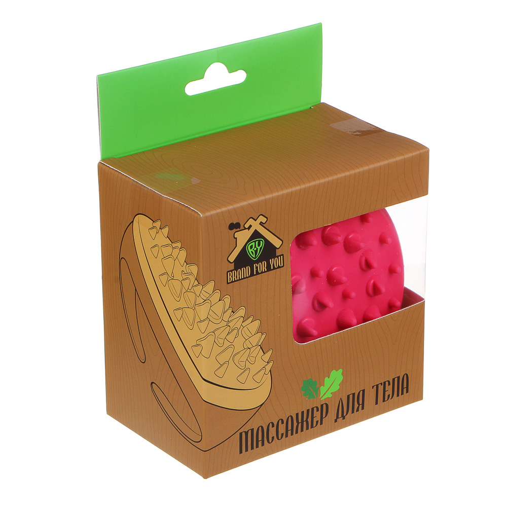 BY Массажёр для тела, силикон, пластик, 11x6см, 2 цвета, арт.№ 361-130