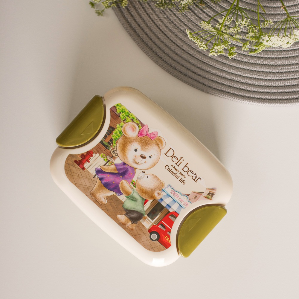 Ланчбокс с ложкой и вилкой "Медвежата", 350мл, полипропилен, арт.№ 829-205